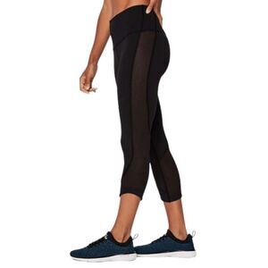 lululemon athletica Black Mesh Panel Cropped Leggings